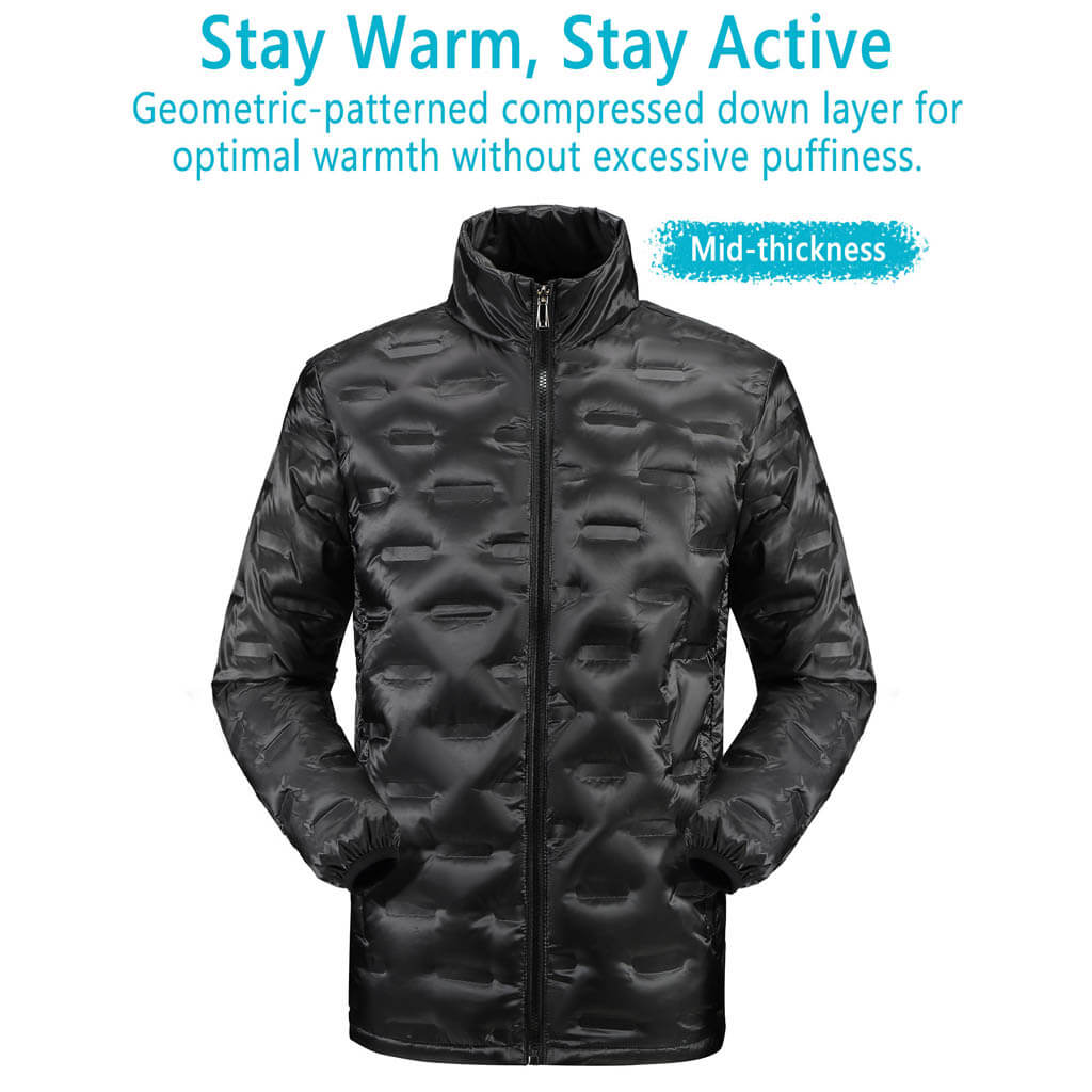 Custom 3-in-1 men’s outdoor outfit with down jacket details down layer