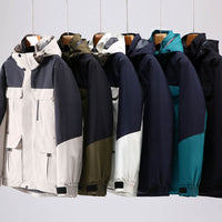 Trendy men's 3-in-1 convertible jacket with a warm down core, available in stylish colors.