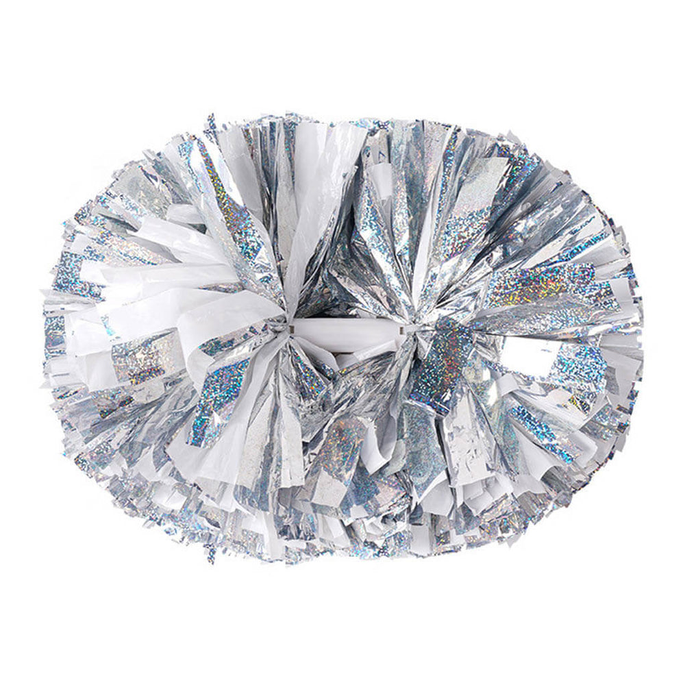 2-Pack Holographic & Wet-Look Color Mix Cheerleader Pom Poms - Sparkle ...