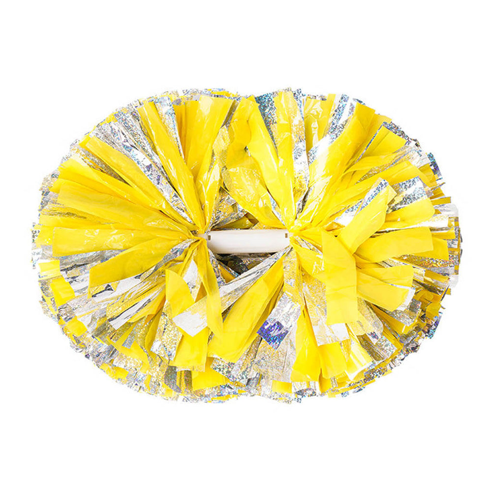 2-Pack Holographic & Wet-Look Color Mix Cheerleader Pom Poms - Sparkle ...