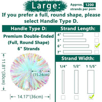 2Pcs Set Iridescent Cheer Pom Poms – 4 Handle Options