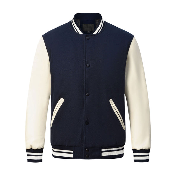 Custom Men's Varsity Jacket Wool Blend Body with PU Leather Sleeves