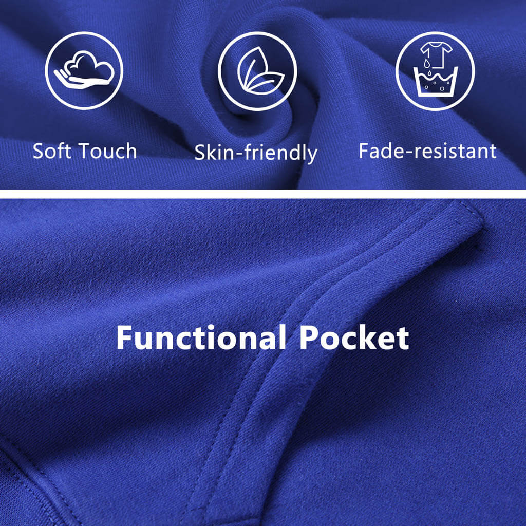 custom french terry women's pullover hoodies functional pockets