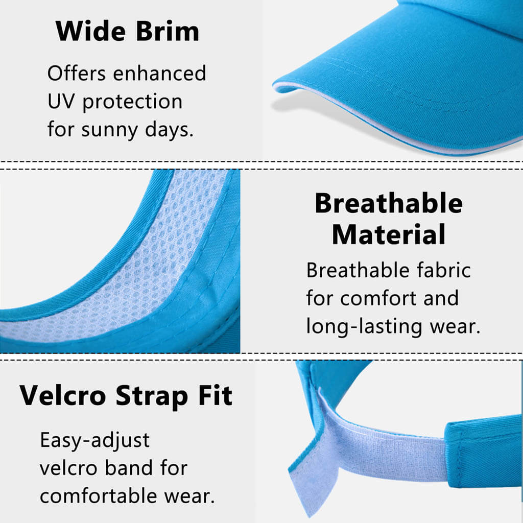 custom girl‘s visor hats velcro strap fit
