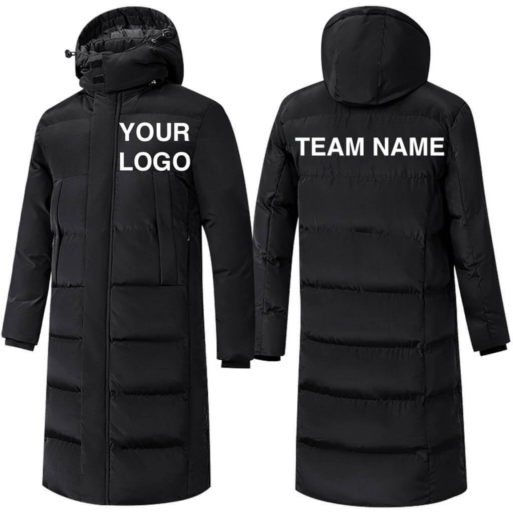 Custom Men's Long Fleece-lined Winter Puffer Coat - Over the Knee