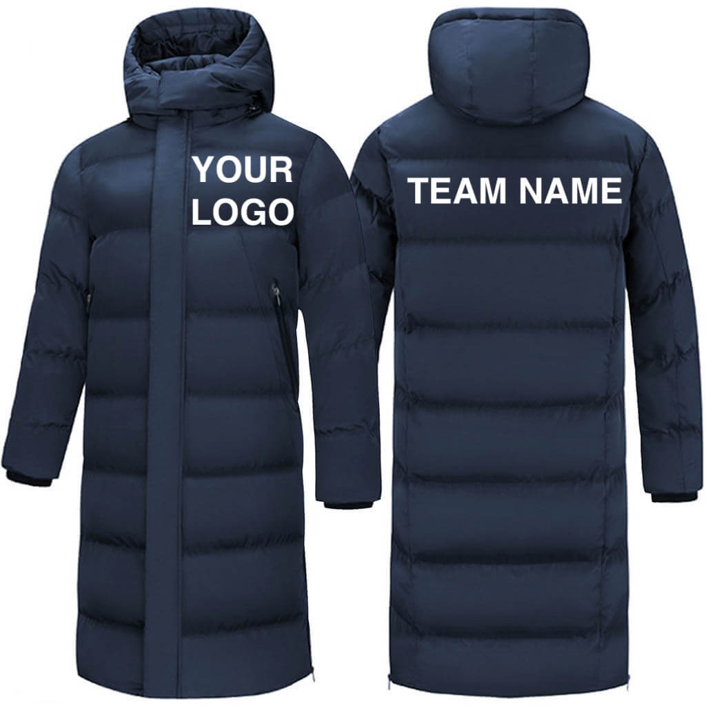 Custom Men's Long Fleece-lined Winter Puffer Coat - Over the Knee