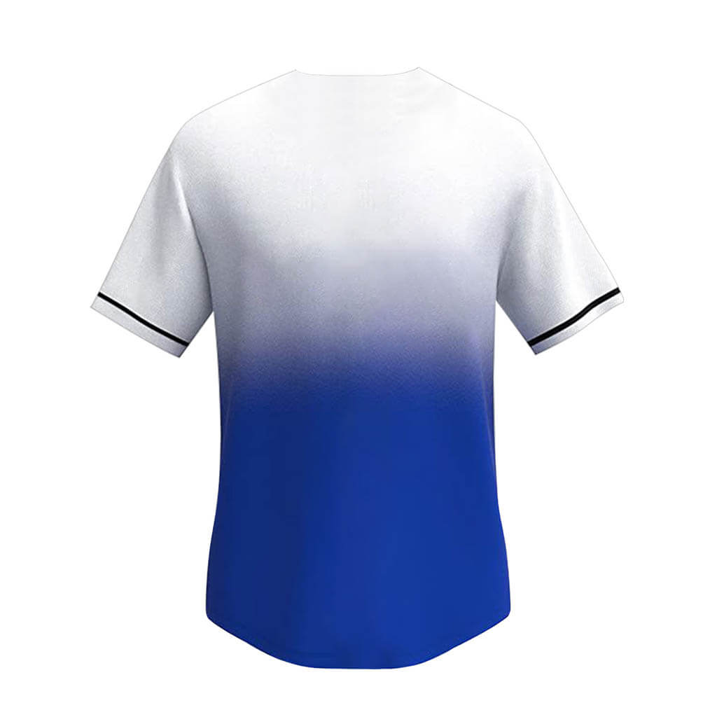 Custom Men’s Ombre Baseball Style Shirts White Royal / XL