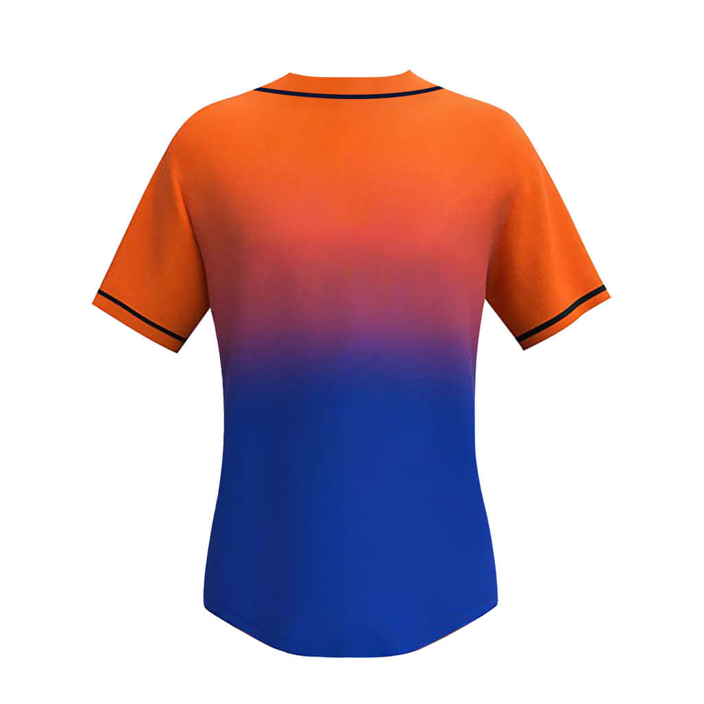 Custom Women’s Gradient Baseball Jersey Shirts Orange Blue / L