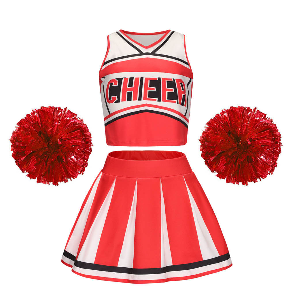 Custom Girl's Cheerleader Costume with Two Pop Balls