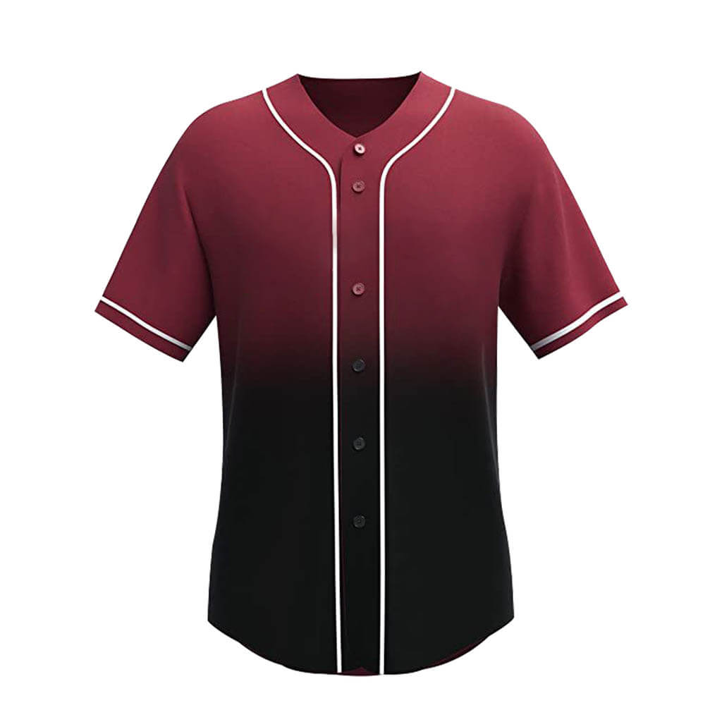 Custom Men’s Ombre Baseball Style Shirts Wine Black / S